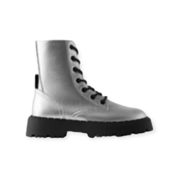 ZARA Kids | Silver | METALLIC ANKLE BOOTS - Picture 3 of 9